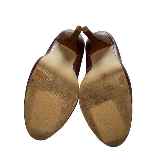 MIA Glee Women's Stiletto Pumps Brown Red Size 8M Round Toe - Picture 6 of 7